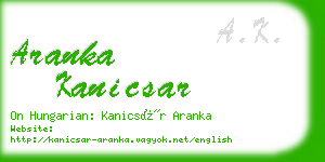 aranka kanicsar business card